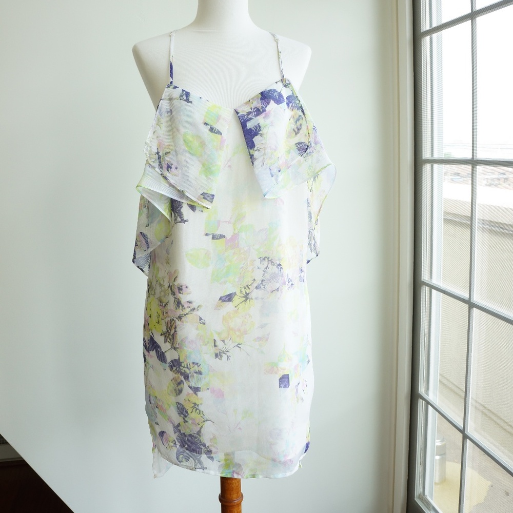 BCBG Flower Print Strap Dress
